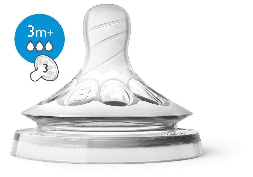AVENT Dudlík NATURAL 3 střední průtok, 2 ks