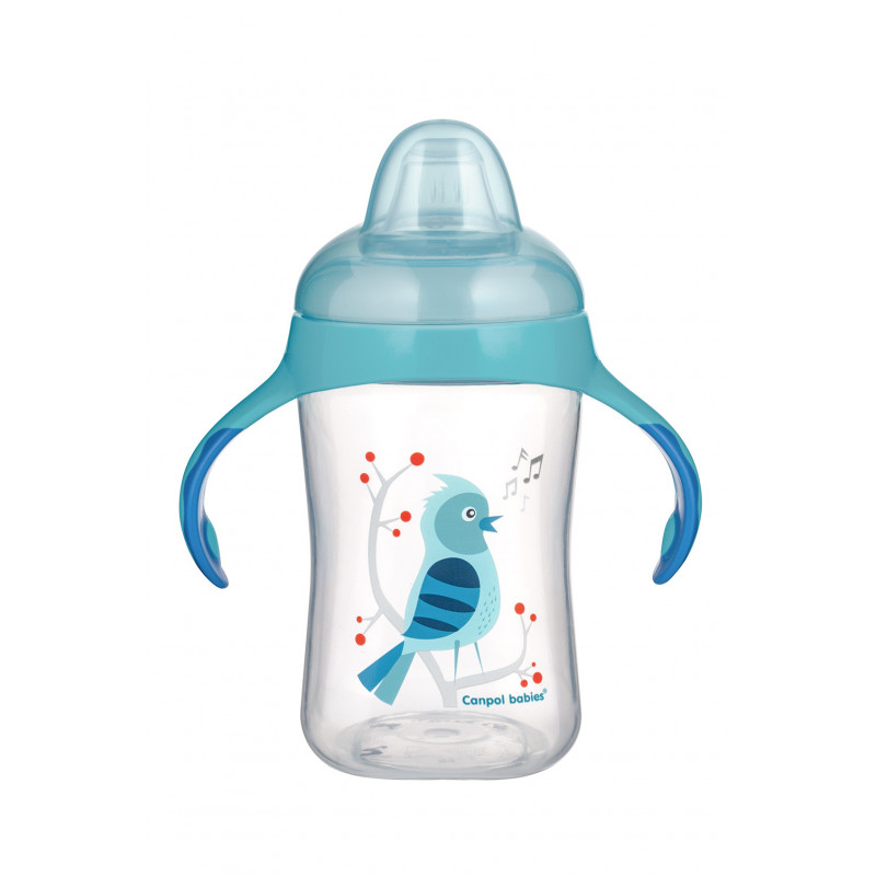 CANPOL BABIES Tréninkový hrníček se silikonovým pítkem Ptáčci 300ml