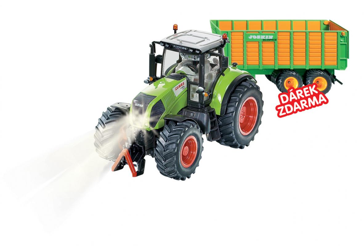 SIKU Control - limitovaná edice traktor Claas Axion + silážní vůz Joskin 1:32