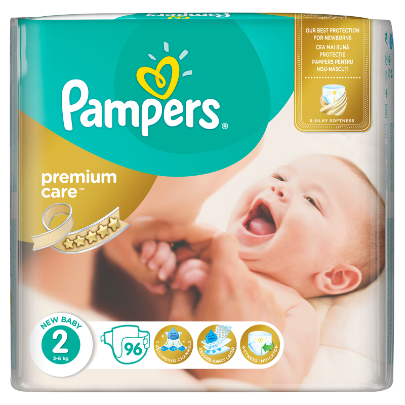 Pampers Premium Care Vel. 2, 96 ks