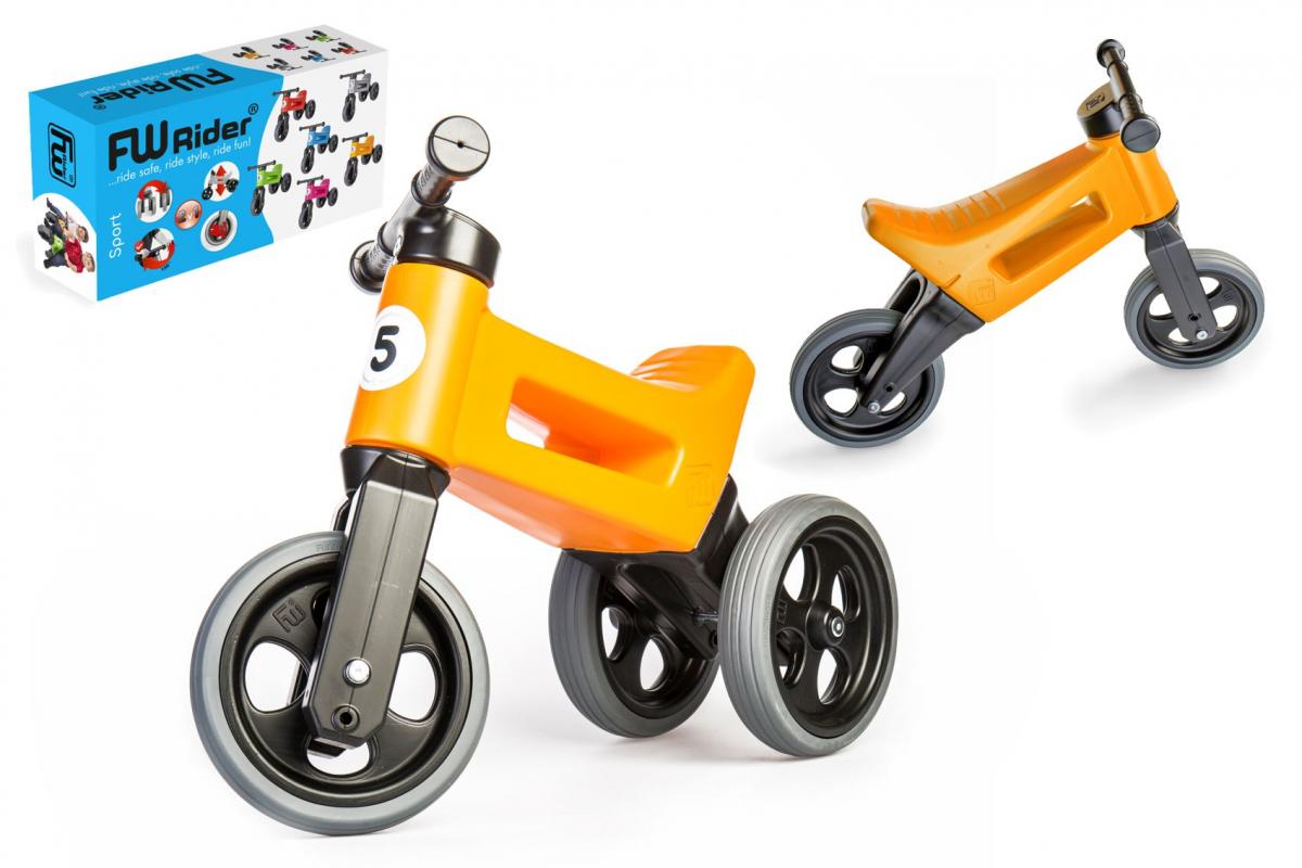 Odrážedlo FUNNY WHEELS Rider Sport 2v1 oranžové v krabici