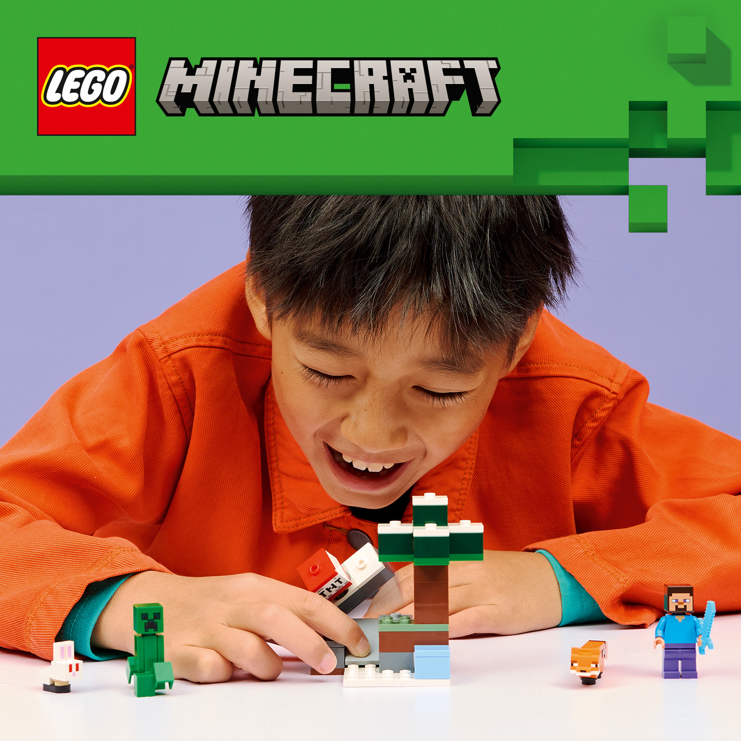 Malá stavebnice LEGO® plná akce Minecraft®