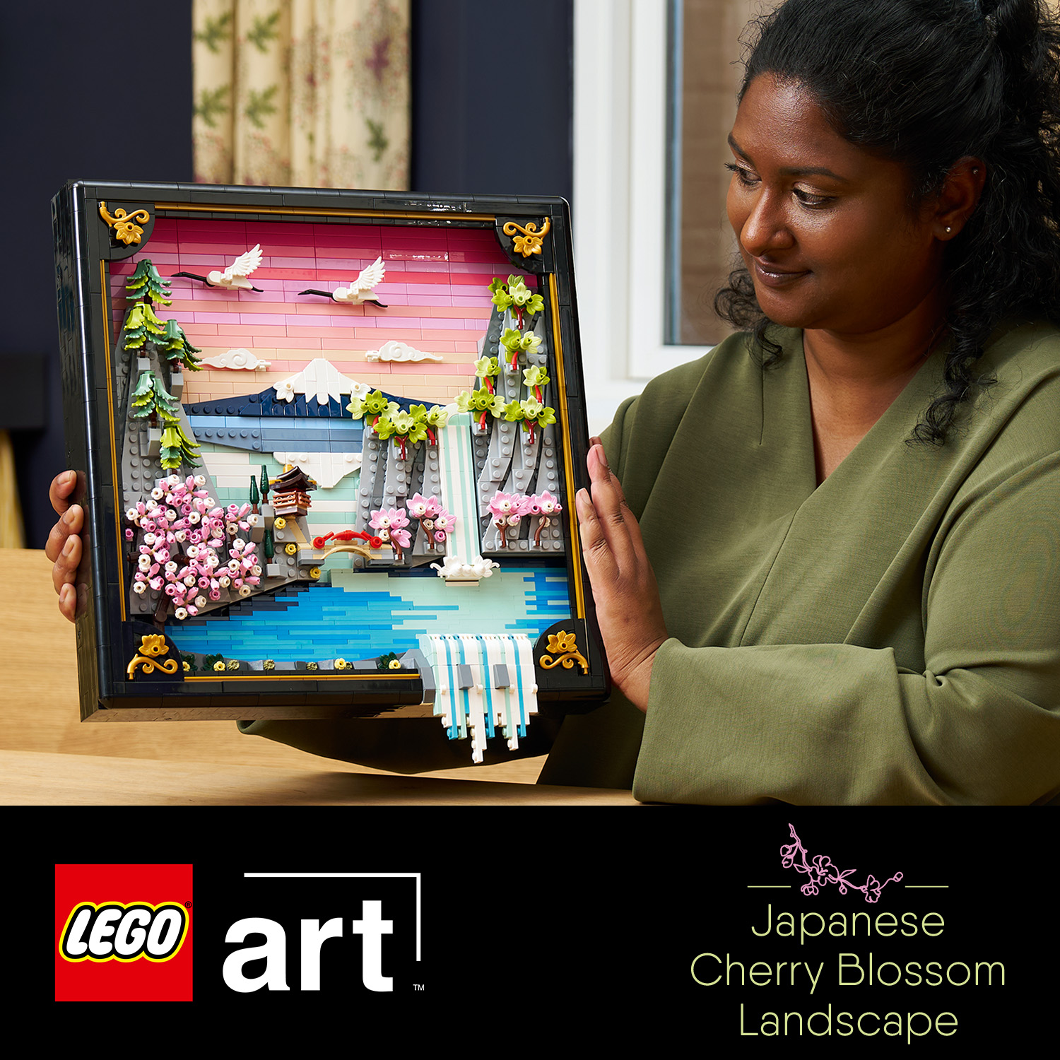 Rozkvetlá nástěnná dekorace LEGO® se sakurami