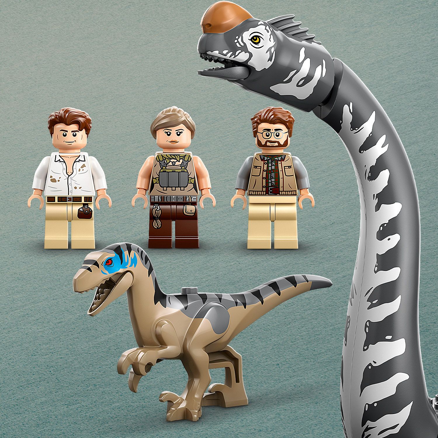 2 dinosauři a 3 minifigurky