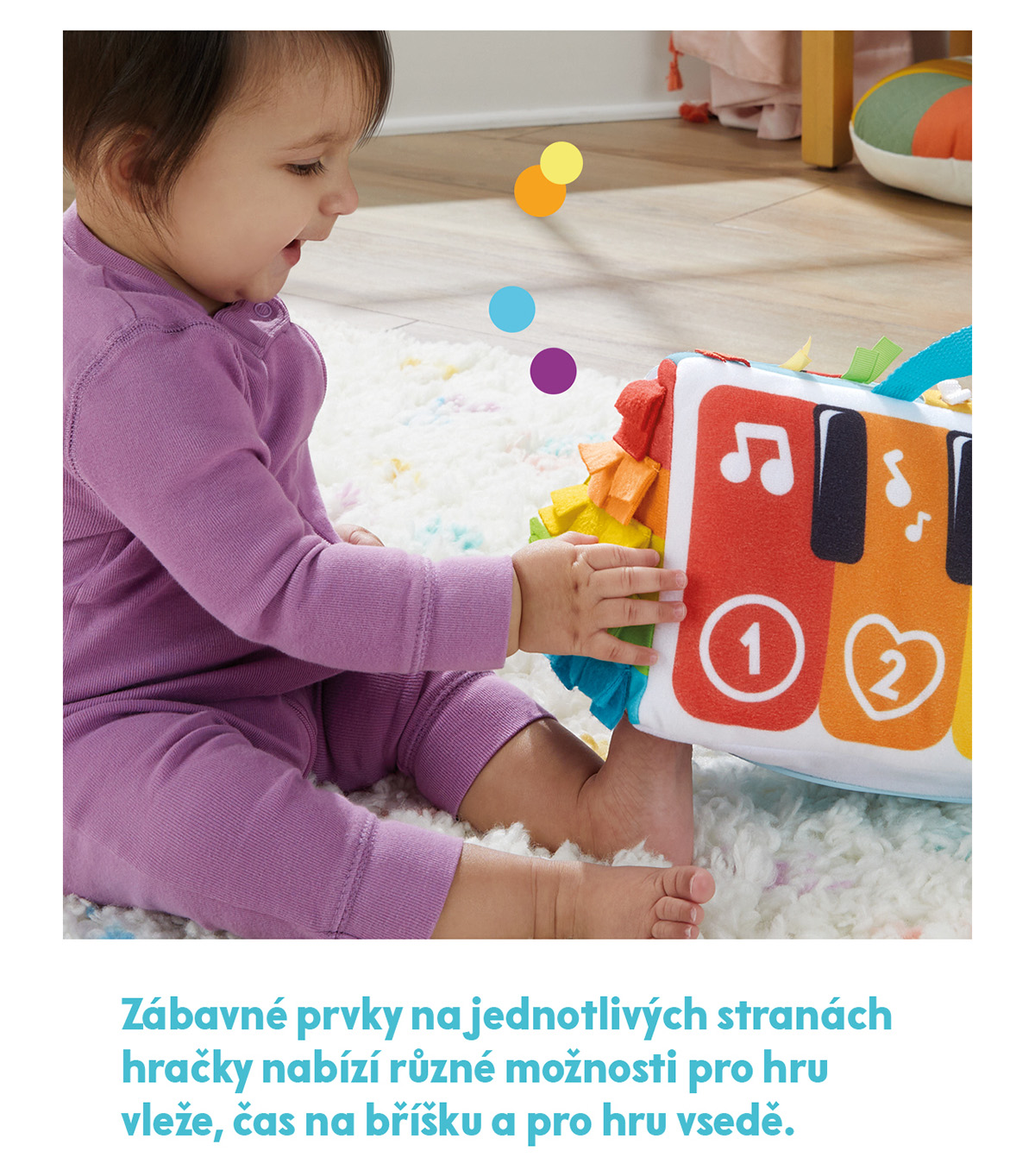 Fisher Price - měkké piano se zrcátkem